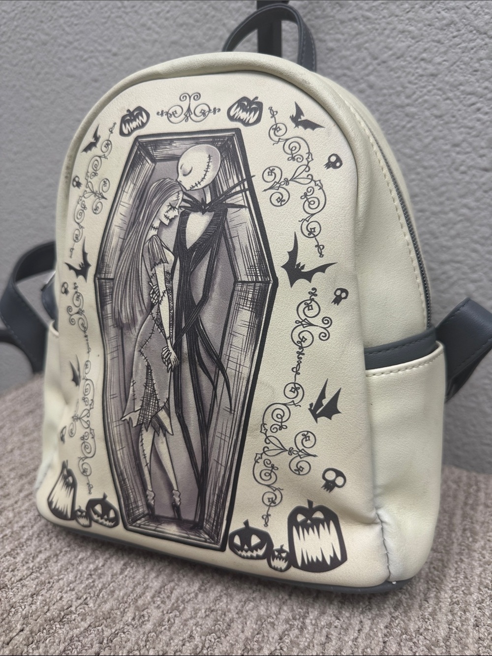 Disney The Nightmare Before Christmas Jack & Sally Cream Mini Backpack